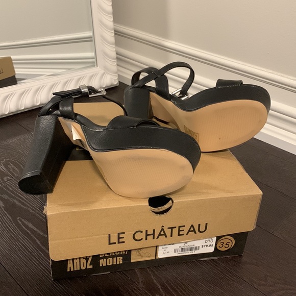 Lechateau | Black Platform Sandals | NIB - Picture 6 of 7